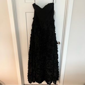 Aidan Maddox strapless rosette skirt long dress size 2 NWT